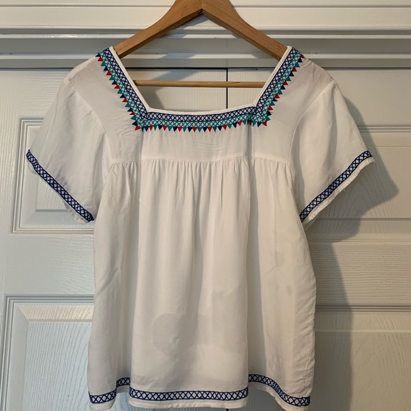 Marine Layer Maricate Embroidered Peasant Top - Picture 3 of 4